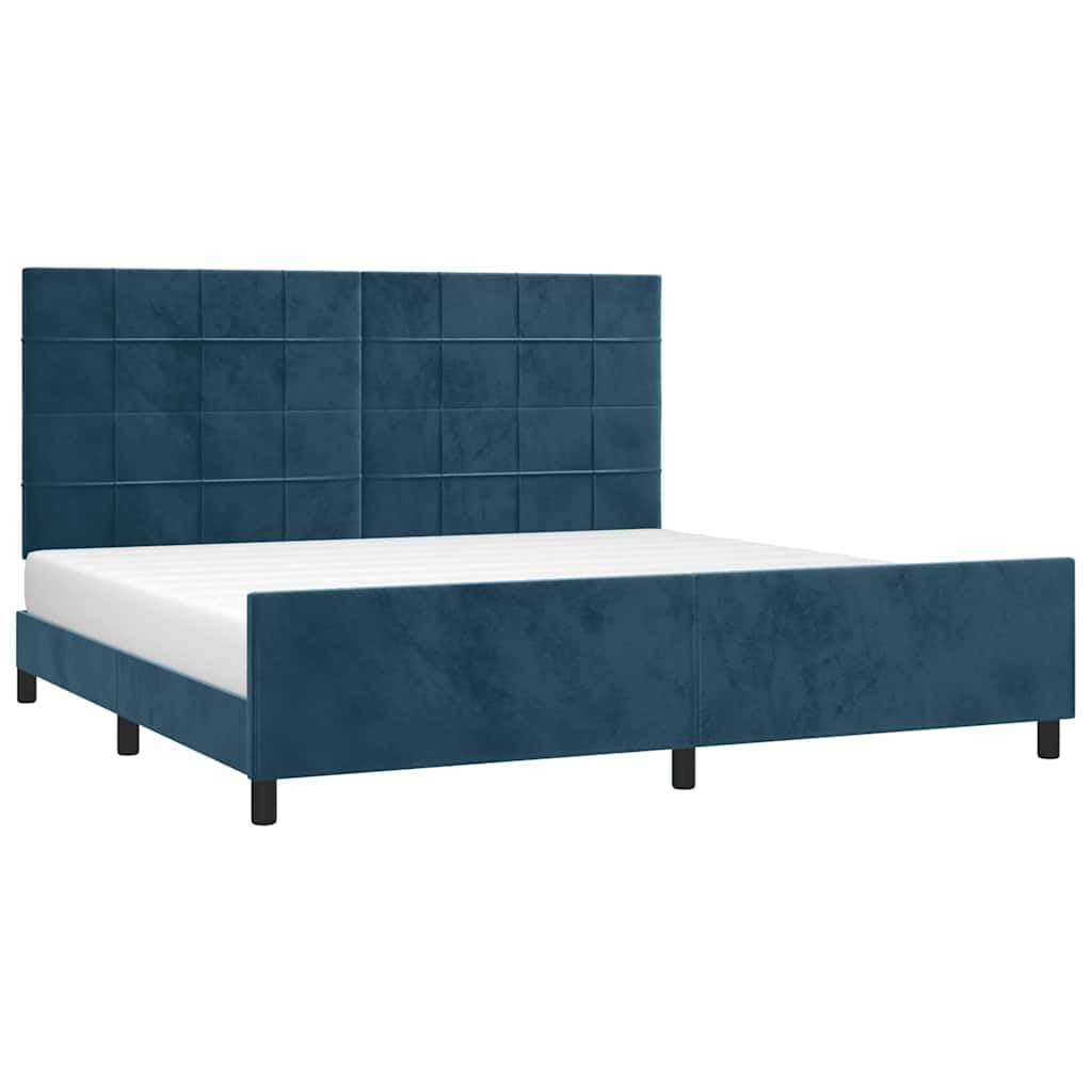 Velluto premium testiera regolabile 200x200 cm Blu Scuro
