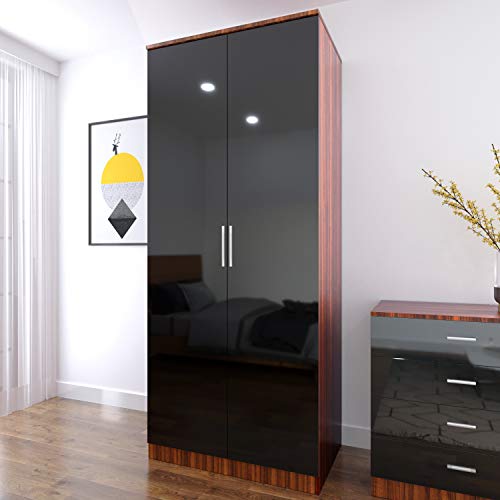 ELEGANT 3 Piece Bedroom Furniture Sets High Gloss Soft Close Wardrobe + 4 Storage Drawer Chest of Drawers + Bedside Cabinet,Wardrobe and Chest of Drawers Set - Image 7