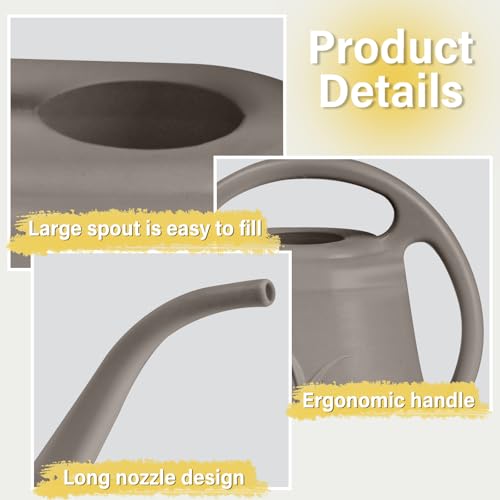 Image of Plastic Watering Can - for Indoor and Outdoor Plant - 1 /2 Gallon - Coffee Color
