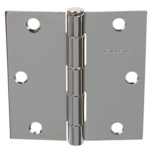 Gliderite Hardware 3500-Pc-12 Polished Chrome Finish 3.5 Inch Steel Door Hinges Square Corners 12 Pack #TOP24