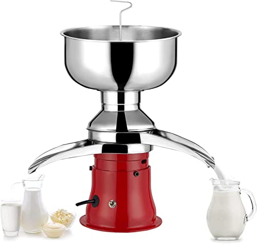 Samnuerly Separador de Nata eléctrico de 80 l/h/máquina centrífuga de Cocina para convertir Leche cruda o Entera en Nata y Leche desnatada con Cuenco de Leche de 12 l, 220 V