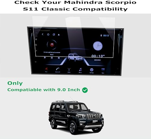 Image of OHAYO Military Strength Car Display Screen Protector for Mahindra Scorpio S11 Classic | 9H Hardness Scratch Resistant Protection | Non-Glass & Non-Tempered Screen Guard | Edge-to-Edge Full Coverage | Bubble-Free Installation | Ultra HD Clarity | Anti-Scratch Durable Film with Installation Kit