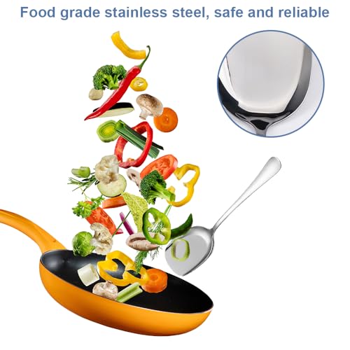 4 Pezzi Cucchiai per Insalata, 22 cm Posate per Insalata Acciaio Inox, Cucchiaio da Portata, Cucchiaio da Insalata a Manico Lungo, Cucchiaio da Servizio per Casa, Banchetto - immagine 4