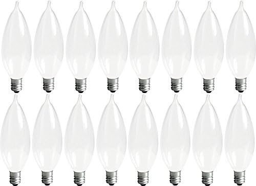 GE Bent Tip Decorative Light Bulb, 40 Watts, Candelabra Light Bulb Base, Soft White, 16-Pack