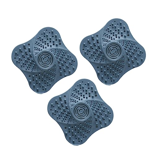 Holibanna 3 Piezas Cubierta De Desagüe De Piso Anti-Deslizamiento Colector De Pelo para El Desagüe De La Ducha Drenar para Fregadero Colador De Drenaje del Fregadero Blue