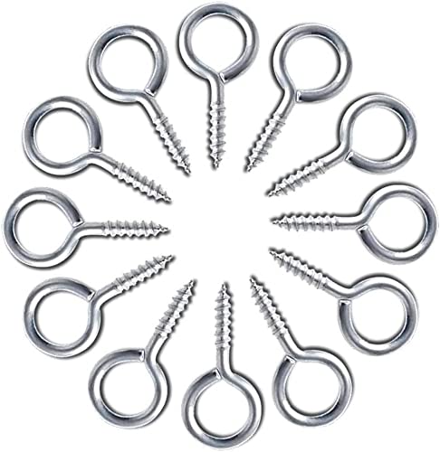 Merriway BH07593 100 Pcs Assorted Screw Eyes Bright Zinc Plated Steel