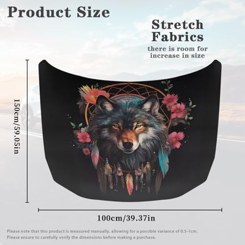 Image of Car Hood Cover,Wolf Print Portable All Weather Car Hood Cover Protector Suitable Most Automotive Sedans Trucks Pickup Sports Cars,Car Accessories