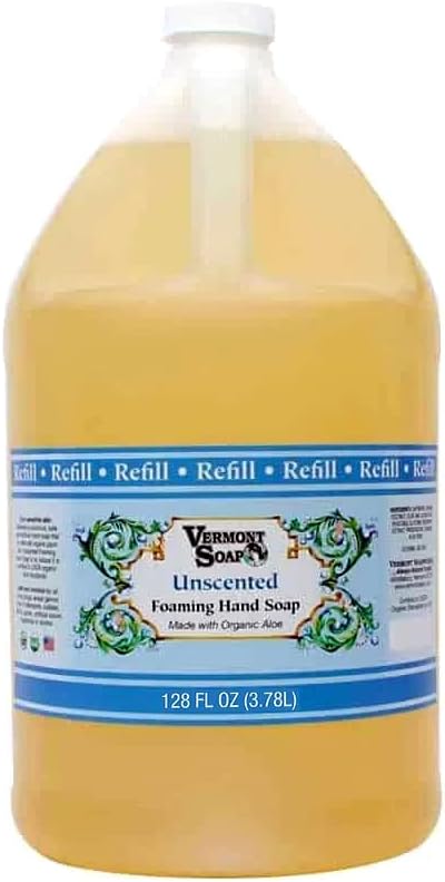 - Organics Foaming Hand Soap, Liquid Soap with Pre-diluted Formula - Ready to Use Simply Unscented Hand Soap With Convenient and Economical Gallon Refill Size
