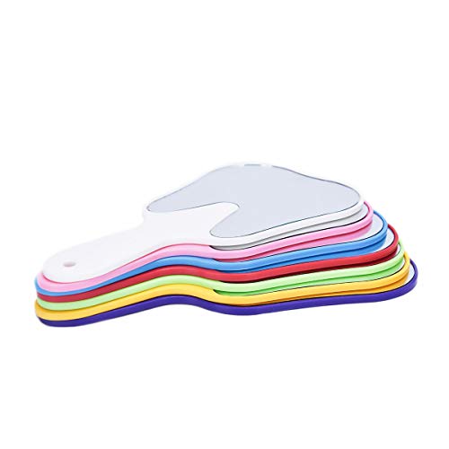 image for Anhuadental Dental Cute Tooth Shaped Mirror Hand Held Plastic Mirrors 