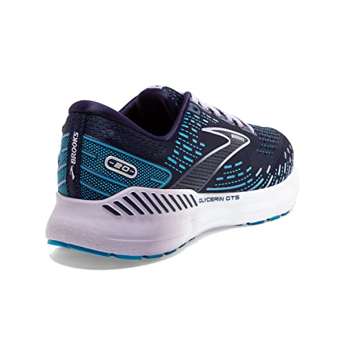 Brooks Women's Glycerin Gts 20 Supportive Running Shoe - Peacoat/Ocean/Pastel Lilac - 8.5 Medium #TOP4