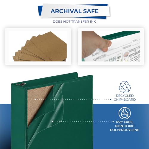 Image of Samsill Durable 2 inch 3 Ring Binder, D Ring Binder, 100% Recycled Chipboard, Green, 12 Pack