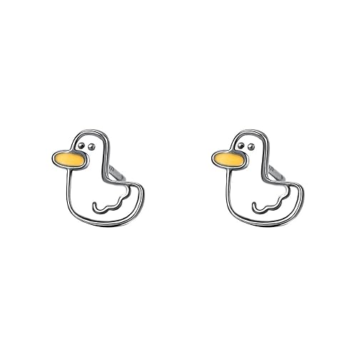 Cute Duck Tiny Small Stud Earrings for Women Cartilage Hypoallergenic