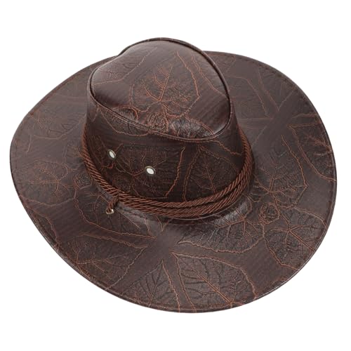 Ipetboom Men's Women's Cowboy Hat Versatile Outdoor Hat Classic Western Style for Occasions Dark Brown