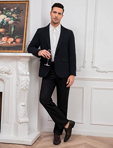 TURETRENDY Men's Casual Blazer Sport Coat Slim Fit One Button Suit Lightweight Sport Jacket2