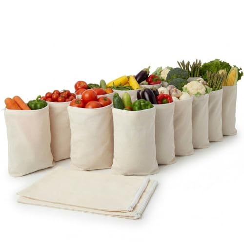 Pack of 6 Vegetable & Fruits Storage Bags for Fridge | 11 x 13 In...