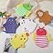 Sibba 6 Pcs Baby Bath Mitt Washcloths Gloves, Gentle Cute Exfoliating Wash Mitt Animal Pattern, Baby Mittens Bath Towel Glove Soft Scrub Toddler Wash Cloths Body Scrubber Bathing Loofah Infant Gloves