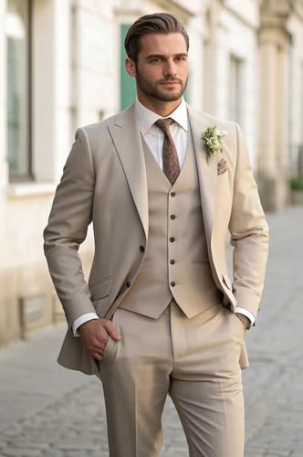 3 Piece Suit Men Regular Fit Wedding Suits Formal Business Prom Tuxedos Suits Set2