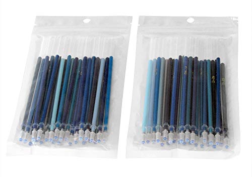 OfficeGoods Blue Gel Pen REFILLS  2 SETS Included each with 24 Colors and 40 Percent MORE Ink. Perfect for Oceans, Skies, Birds, Flowers, Mandala & Landscapes  Premium Colors in Glitter & Classic