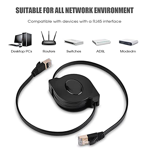 Câble Ethernet CAT7 RJ45 rétractable plat 10 Gbit/s pour modem routeur LAN