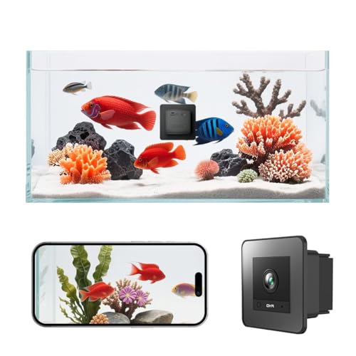 2K HD Aquarium & Terrarium WiFi Pet Camera,140° Wide-Angle Anti-Glare & Anti-Reflection,Night Vision for Fish & Reptiles,Two-Way Audio,Glass-Mount Enclosure Monitor,AI-Powered Detection,24/7 Recording