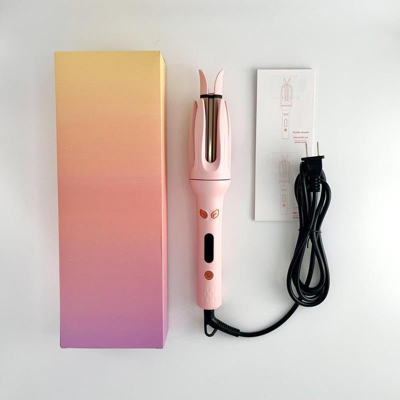 Electric Heated 28mm Hair Curler, 4 Heat Levels Hair Curling Iron, Professional Long-Lasting Electric Big Wave Hair Styling Tool for Beach Waves, Blitz Curler, Hair Styling Tools (Purple)