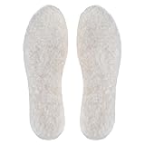 Women's Cozy Warm Thick Fleece White Sheepskin Insoles Premium Think Wool Fur Fleece Inserts Cozy & Fluffy 7 US