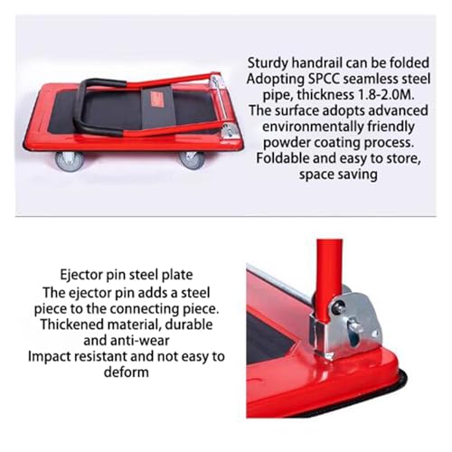 Carrito de plataforma plegable rojo 93x63x88 cm miniatura 4