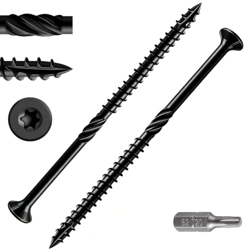 Wensilon #14 * 5" Black Deck Screws, 56pcs 2lbs 6.3x125mm Lag Screws