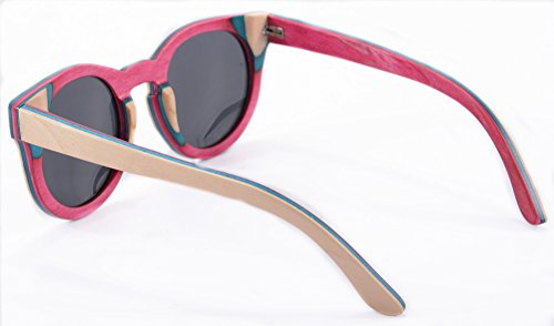 SHINU Handmade Wood Frame Sunglasses Retro Vintage Wooden Polarized Glasses-Z68005(nature-blue-pink,grey)4