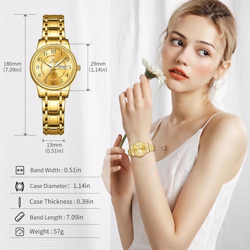 Image of OLEVS Watch Women Two Tone Watches for Women with Date Dress Womens Watches for Small Wrists Luxury Easy Read Women's Watch Waterproof Blue /Black /Gold /Silver Dial Reloj para Mujer