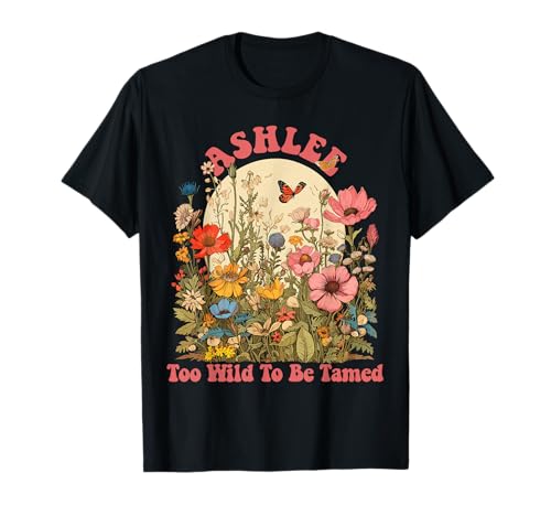 ASHLEE Name Cute Retro Girls Wildflower ASHLEE Name T-Shirt