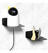Wisfame Small Floating Shelves for Wall, 5 Inch Metal Wall Shelves - Adhesive Installation, Displ...