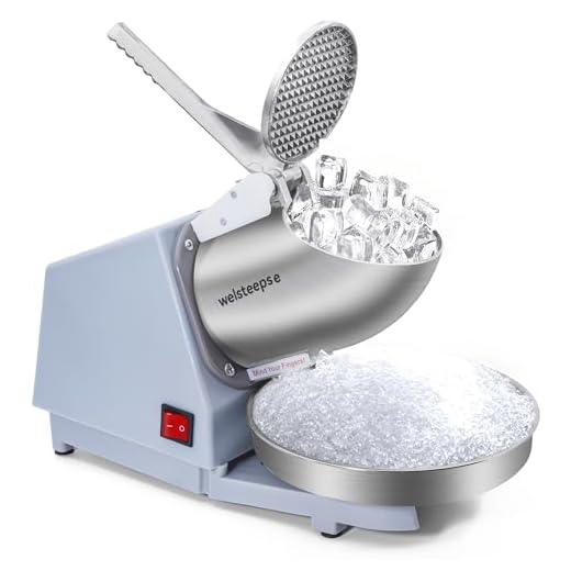 Welsteepse Electric Ice Shaver Snow Cone Maker Machine 143lbs/hr with Ice Pick for Home and Commercial Use