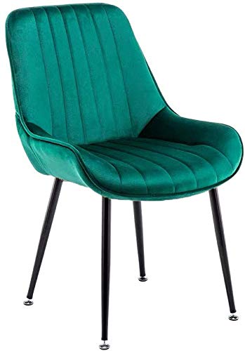 QTQZDD Nordic Green Velevt Vanity Chair - Simple Wrought Iron Backrest Chair - f QTQZDD Nordic Green Velevt Vanity Chair - Simple Wrought Iron Backrest Chair - f