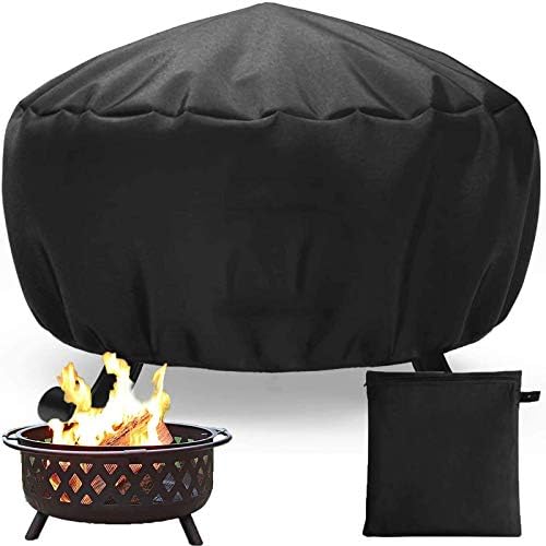 Fire Pit Cover, Outdoor Fire Bowl Cover Waterproof Heavy Duty Oxford Fabric with Thick PVC Coating, Adjustable Drawstring (85 * 40cm)