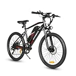 SAMEBIKE Electric Bike, 24" Mountain Bicycle with 468WH Battery,Max Speed 25KM/H & Top Power 250W Motor, Dual Shock Absorber and Hydraulic Brakes, E-bike with SHIMAN0 7-Speed Flywheel men women