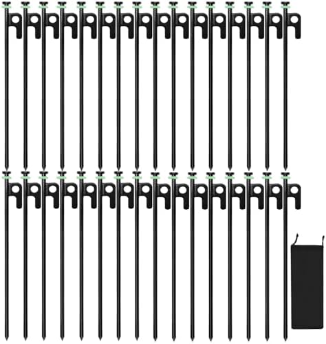 6-Pack Heavy Duty Forged Steel Tent Stakes - 15.5 Inch Long For Camping, Canopy, & Windy Conditions