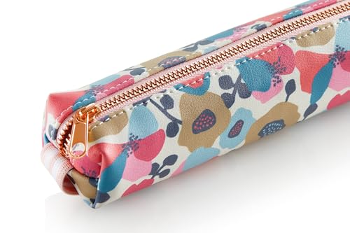 Image of Miquelrius - Mini Pencil Case, Includes Elastic Rubber, Zip Closure, Pencil Case Size 190 x 25 x 40 mm, Design Nordic Flowers