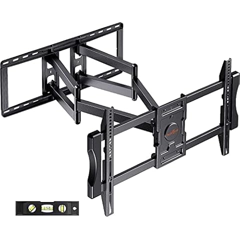 Perlegear TV Wall Bracket for 37-90 Inch TVs, Universal Dual Arm Long Reach TV Bracket with Smooth Tilt Swivel Level, Full Motion TV Wall Mount Holds Up to 60KG Max VESA 600X400mm Cover