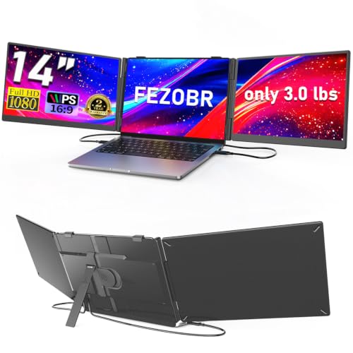 Image of 14 inch Triple Laptop Screen Extender, 1080P Ultra-Slim Portable Monitor