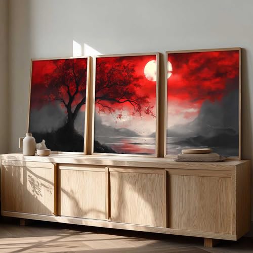 Image of kotart Nature Art Wall Decor Painting for Home Decor | Vastu Frame Wall Art Painting for Living Room Bedroom Office Home Decor Painting Wall Decor Set of 3 Size (13X17 inch)