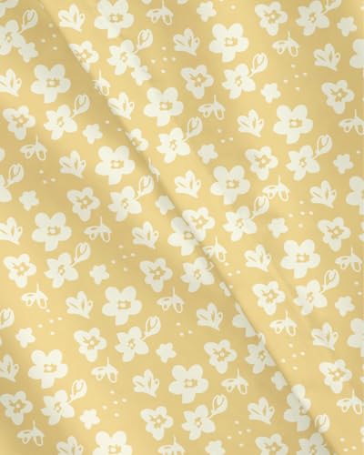 Image of Duvet Cover King Size - Floral Duvet Cover Set - 3 Piece - Yellow Meadow | Soft Floral Duvet Cover 104 x 90 with 2 Pillow Shams, Comfy Floral Bedding Set, Hotel Luxury with Zipper Closures & Ties