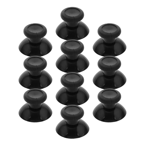 MUCKLILY Repuestos de Tapas de Agarre para Joystick 10 Unidades en Silicona Negra Compatibles Mandos de Videojuegos para Jugadores