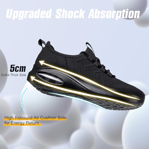 Wide Toe Box Shoes Women Extra Wide Width Sneakers Air Cushion Road Running Shoes Ultra Light Tennis Gym Workout Training Shoes Breathable Walking Shoes with Arch Support4
