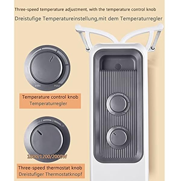 Riscaldamento Elettrico Riscaldamento, Riscaldamento Elettrico con tat, Riscaldamento a radiatori a Olio Mobile 1500 2000 Watt a Risparmio energetico, Riscaldamento a convettore El