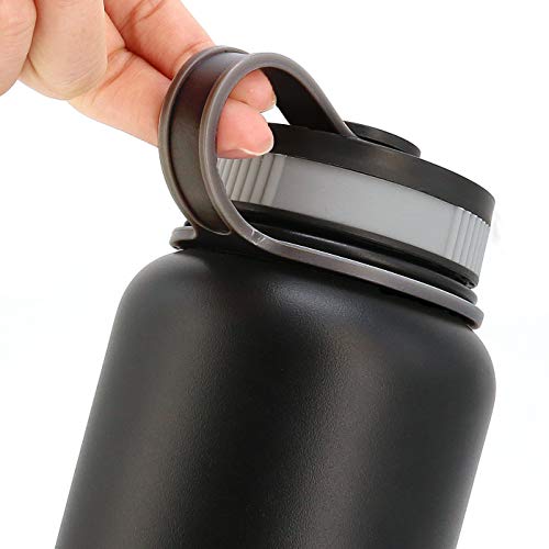 Hydro2Go 2 Pc Flex Lid Replacement For Hydro Flask Wide Mouth 18, 16, 20, 32 And 40Oz Hydroflasks Bottle And Coffee Mug. Bpa Free Travel Mug Hydro Flip Lid -Flex Top Wide Mouth Cap. (Grey) #TOP4