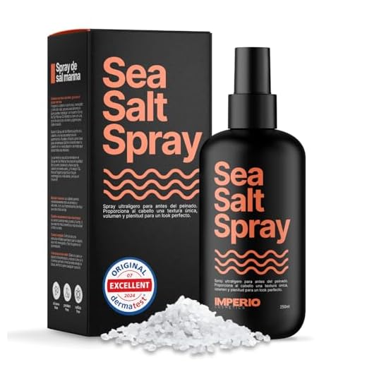 IMPERIO Sea Salt Spray - 250ml Spray Sal Marina Pelo para Más Volumen Y Textura Estable - Perfectas Ondas Surferas, Más Volumen y Agarre con Poder del Mar - Fragancia Unisex