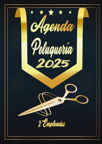 Agenda peluqueria 2026: Planificador diario 1 página por día para peluqueros, barberías y esteticistas. Horario de 8:00 a 21:00, con intervalos de 15, 30 y 45 minutos. 2 empleados. Formato A4.