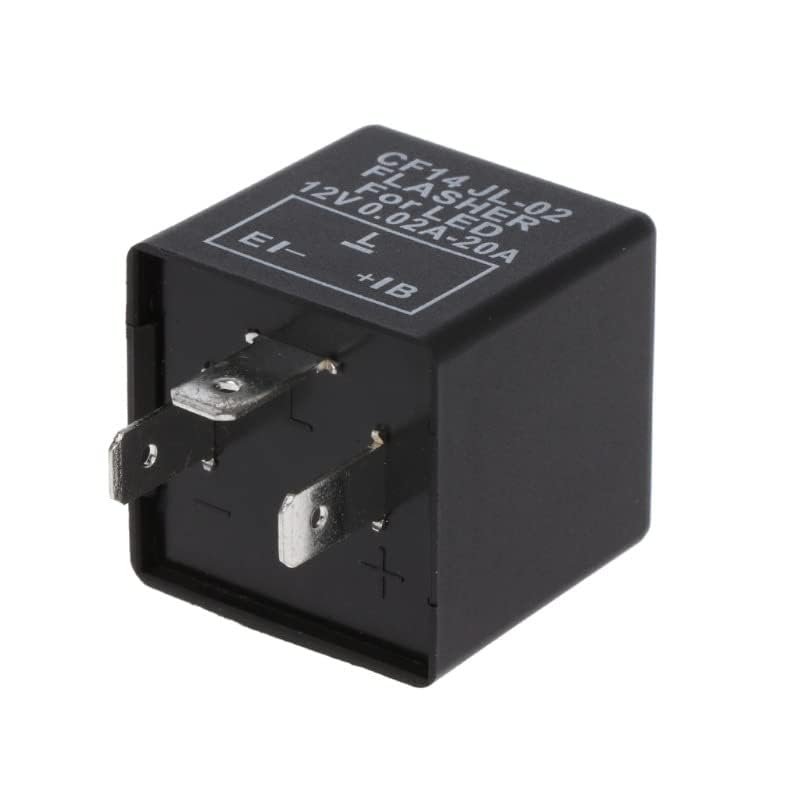 LED 12V Indicator Relay Load Independent 0.02-20A 3 Pin CF14 Electronic Flasher Relay Fits for Car Vehicle Turn Signal & Hazard Warn