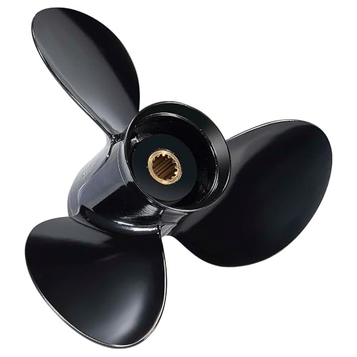 MiBarco 12 1/4x15 Upgrade Aluminum Outboard Boat Propeller for BRP Johnson Evinrude OMC Stern Drive 40-75hp 13 Spline Tooth Replace OEM 778774 12.25Dia x 15Pitch Prop RH